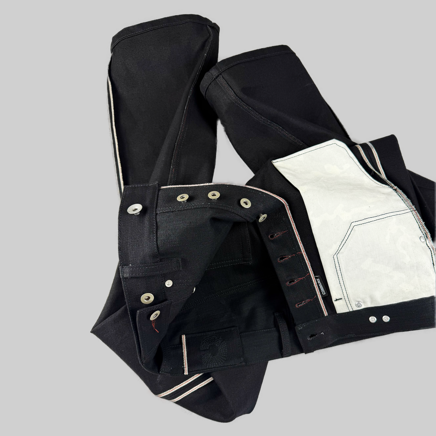 Black black cobra selvedge denim COMMUNS 15oz